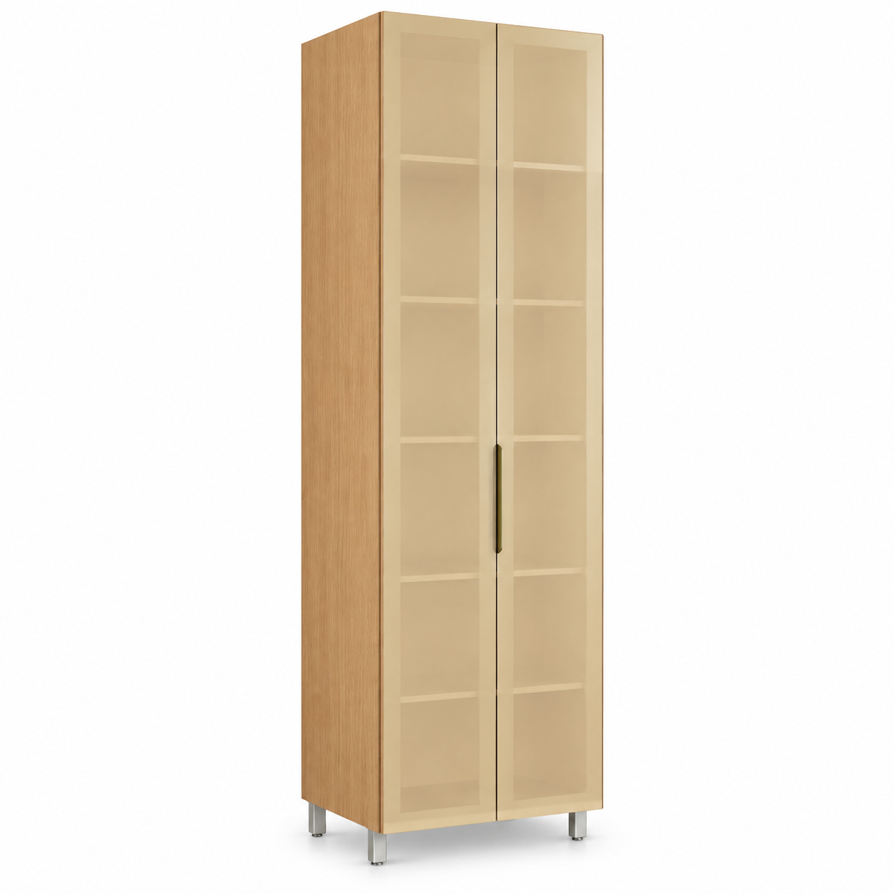 Cristaleira 100% MDF 2 Portas Vidro Reflecta Nesher - CARVALHO