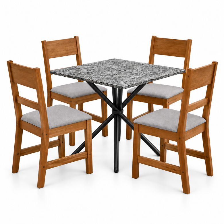 Conjunto De Mesa De Jantar Ciplafe Com 4 Cadeiras Indekes