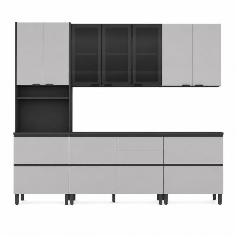 Cozinha Modulada 5 Peças 9 Portas 6 Gavetas Lumina Itatiana