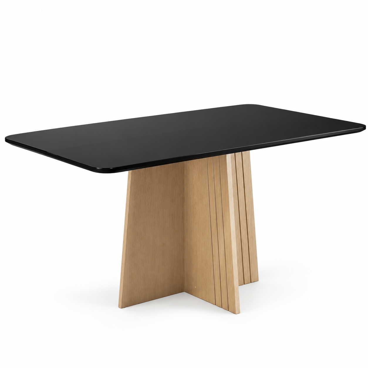 Mesa de Jantar 6 Lugares 100% MDF Isa Sonetto - MEL / PRETO