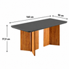 Mesa De Jantar Com Vidro 6 Lugares 160X90cm Monaco Viero Móveis