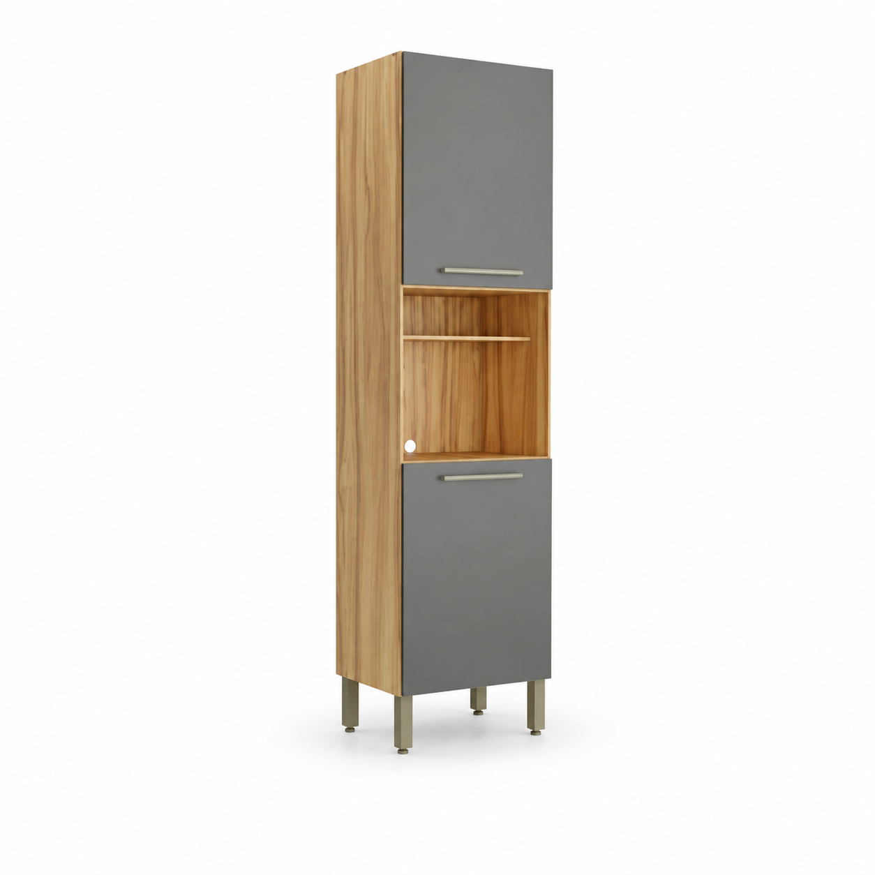 Paneleiro 100% MDF 2 Portas Carménère Ronipa - AMENDOA/CHUMBO