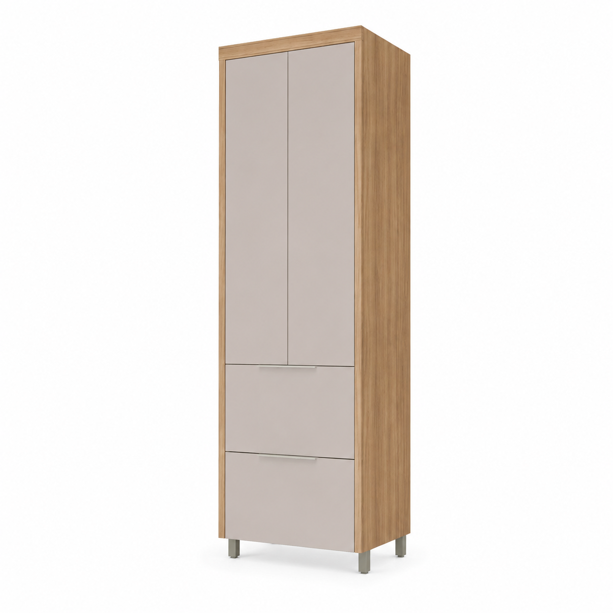 Paneleiro Torre Quente 2 Portas 2 Gavetas 70cm  Marquesa Nesher - NATURE/CINZA