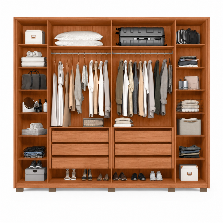 Guarda-Roupa Casal Hopper 2.7 Caemmun com 6 Portas e 6 Gavetas