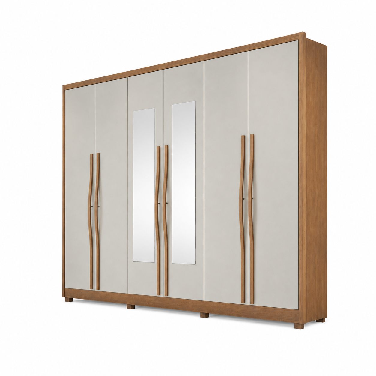 Guarda-Roupa Casal Robust com Espelho 6 Portas 6 Gavetas Novo Horizonte - CUMARU/FENDI