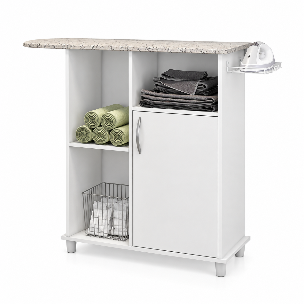 Tábua De Passar Roupa 1 Porta 3 Nichos Florence Notável Móveis - BRANCO