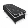 Cama Box Solteiro Conjugada Bordado D28 88x188 Black Bacetto
