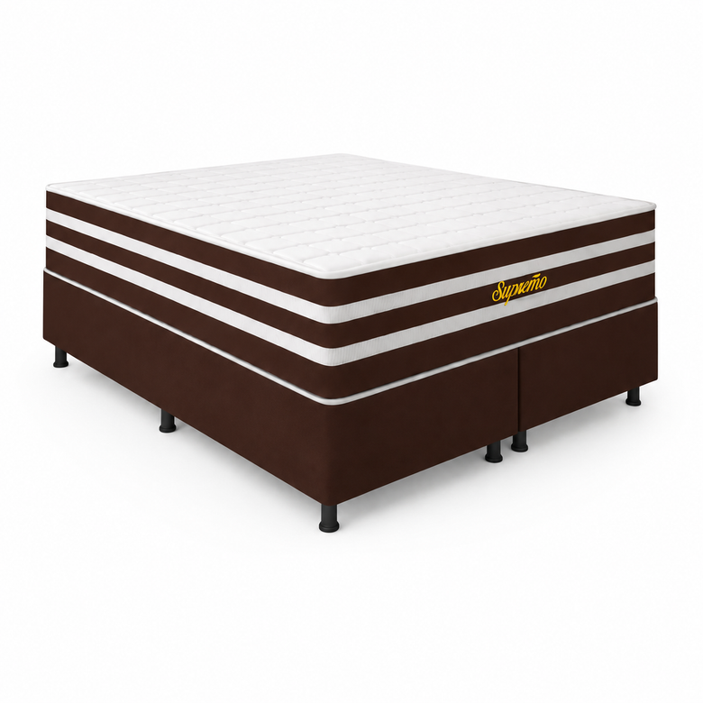 Cama Box Queen (Colchão + Base) 158x198 Supremo Bacetto