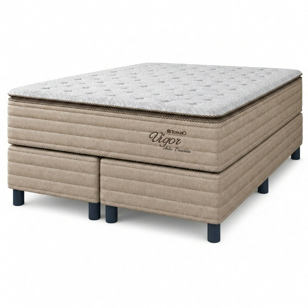 Conjunto Box Queen 158x198 Vigor Topazio - BEGE