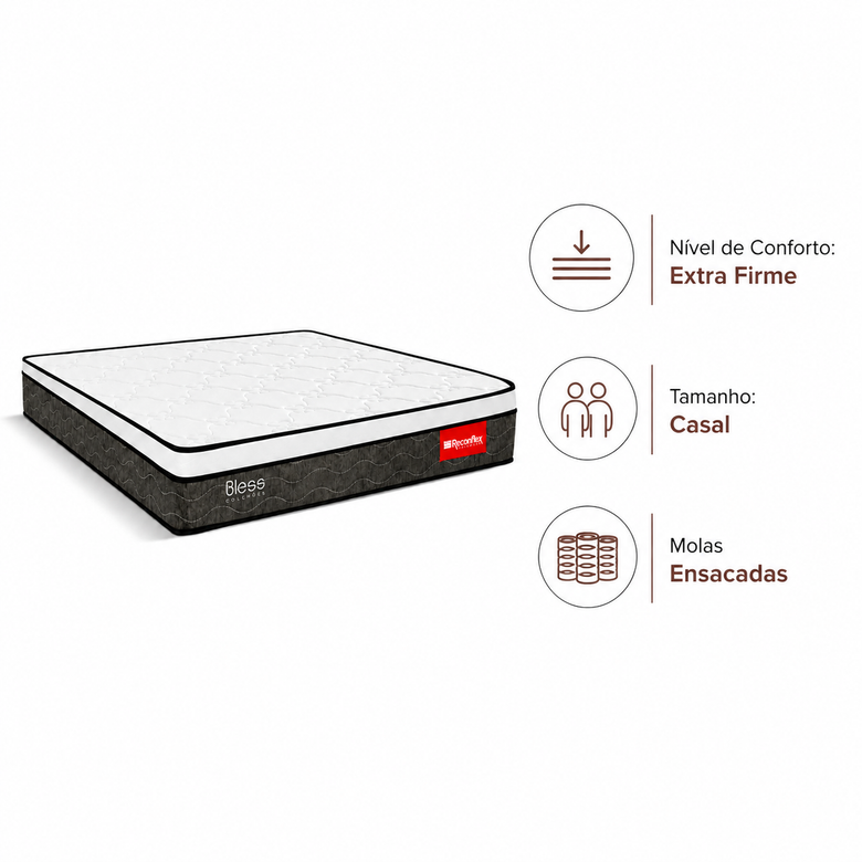 Colchão Casal  D28 188X138cm Bless  Reconflex