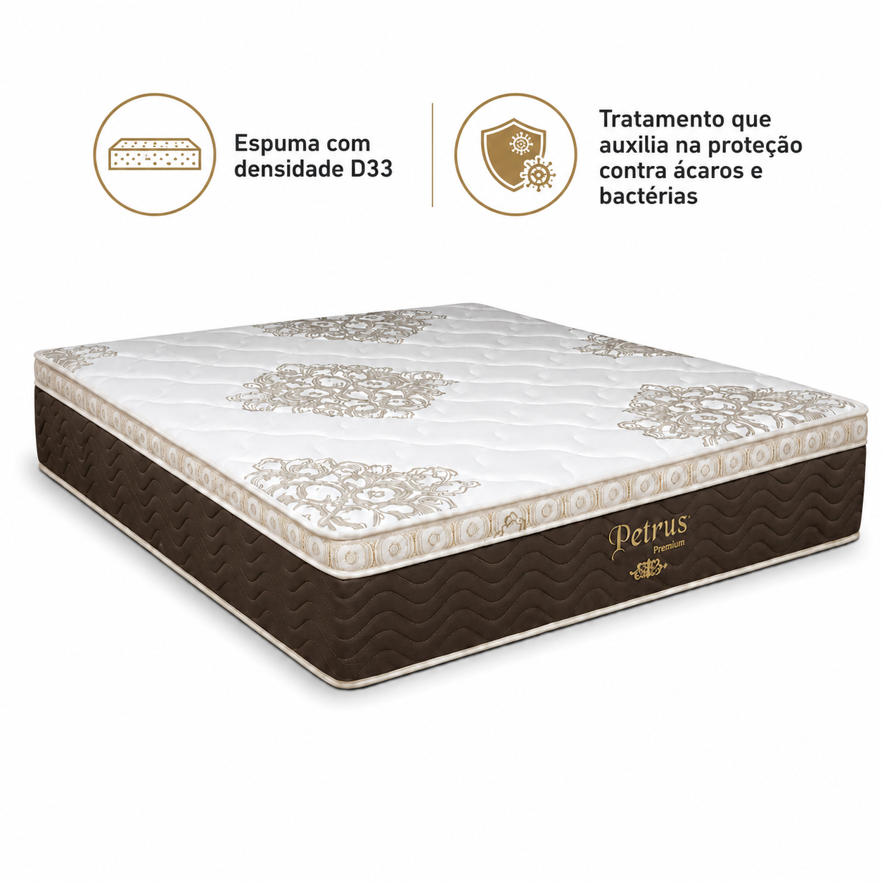 Colchão King 193x203x28 Petrus Ortobom com Espuma D33 - Default Title