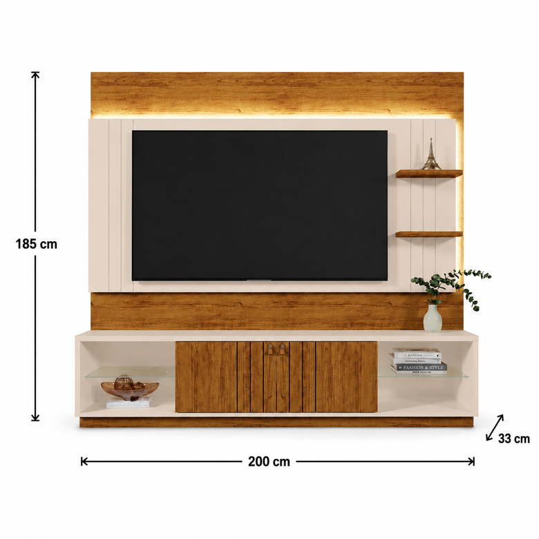 Home Para Tv até 60" Guaiba  2 Portas Com Led Mobler