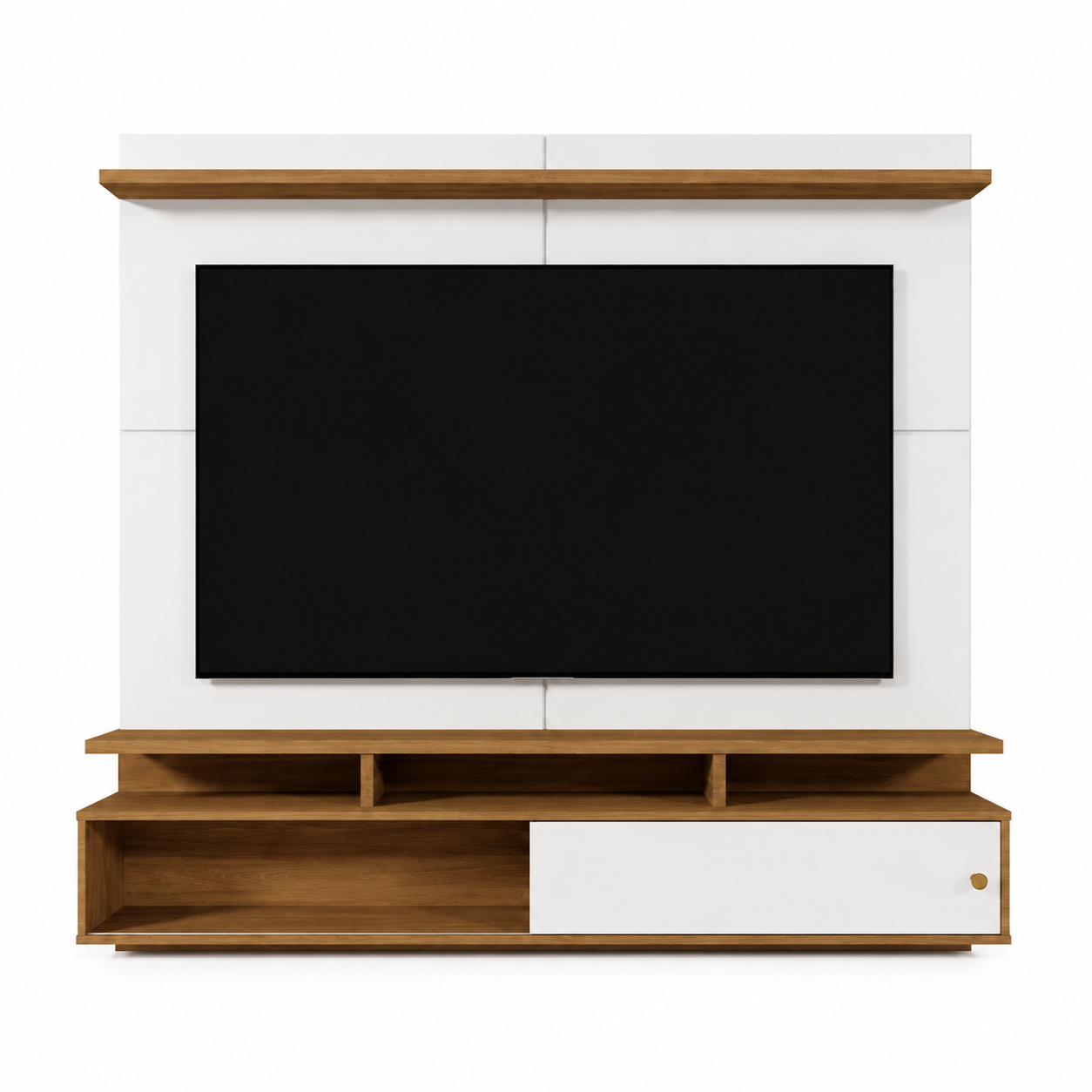 Home Suspenso Para Tv Até 70" Morretes Mobler - OFF WHITE/CANELA