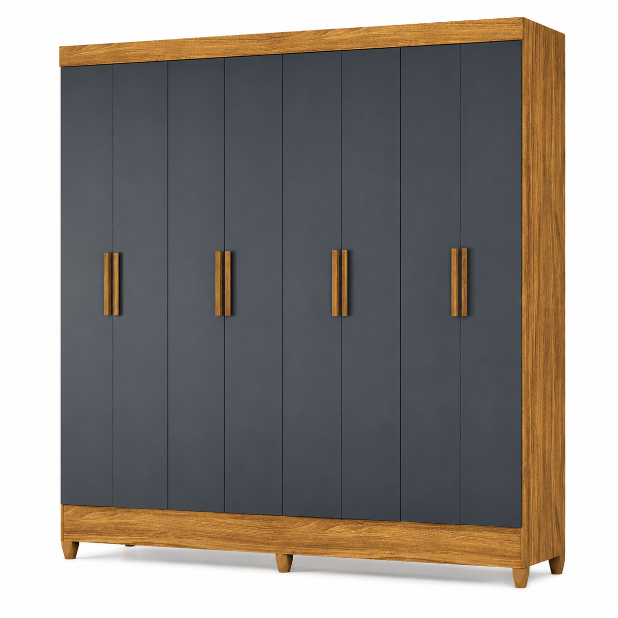 Guarda-Roupa Casal 8 Portas 2 Gavetas Marajó Moval - FREIJO/CINZA
