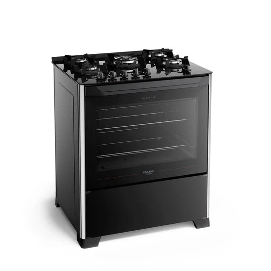 Fogão 5 Bocas com Mesa de Vidro Automático  Magister Dako - PRETO