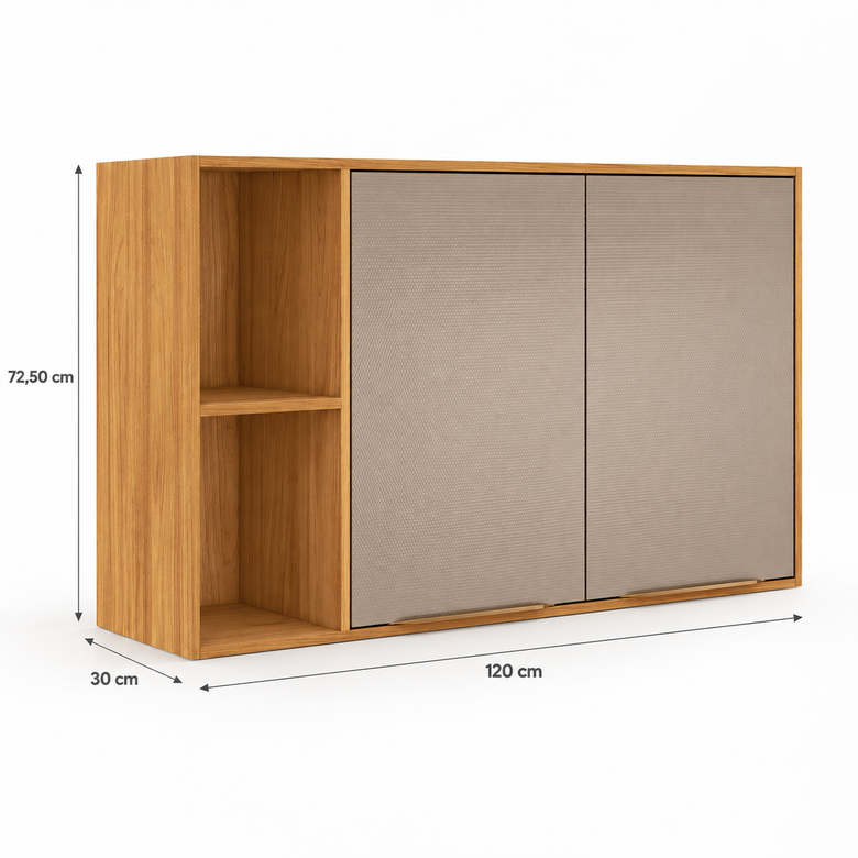 Armário Aéreo 100% MDF 120cm 2 Portas Plena Demóbile