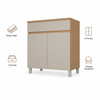 Balcão de Cozinha 100% MDF Com Tampo 2 Portas 1 Gaveta 80cm Realeza Nesher