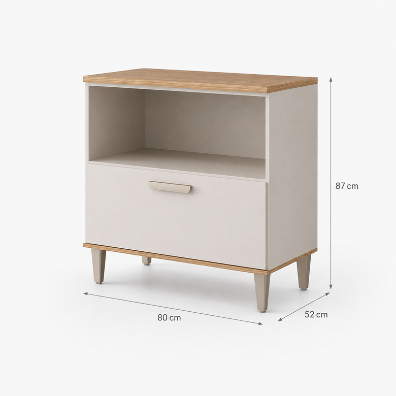 Balcão Bella 80cm 1 Porta Basculante 1 Gaveta MGM