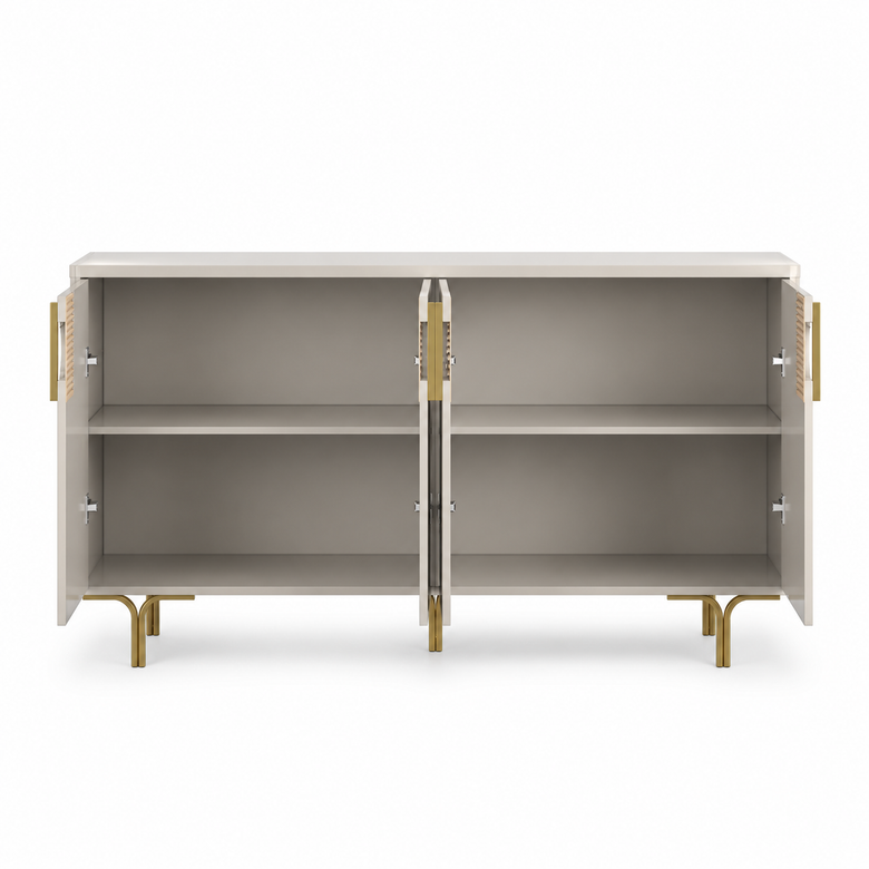 Buffet Aparador 100% MDF 4 Portas Marsala Lukaliam