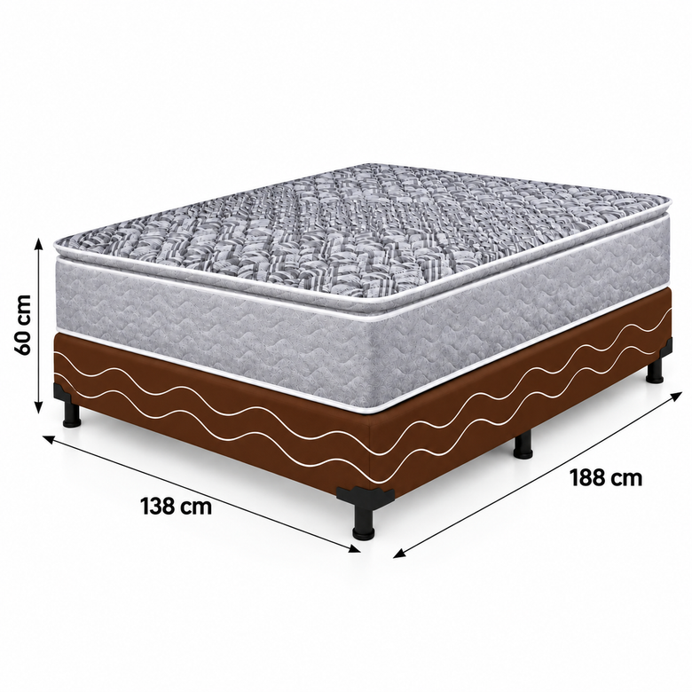Cama Box Casal (Colchão + Base) D28 Diamante Design