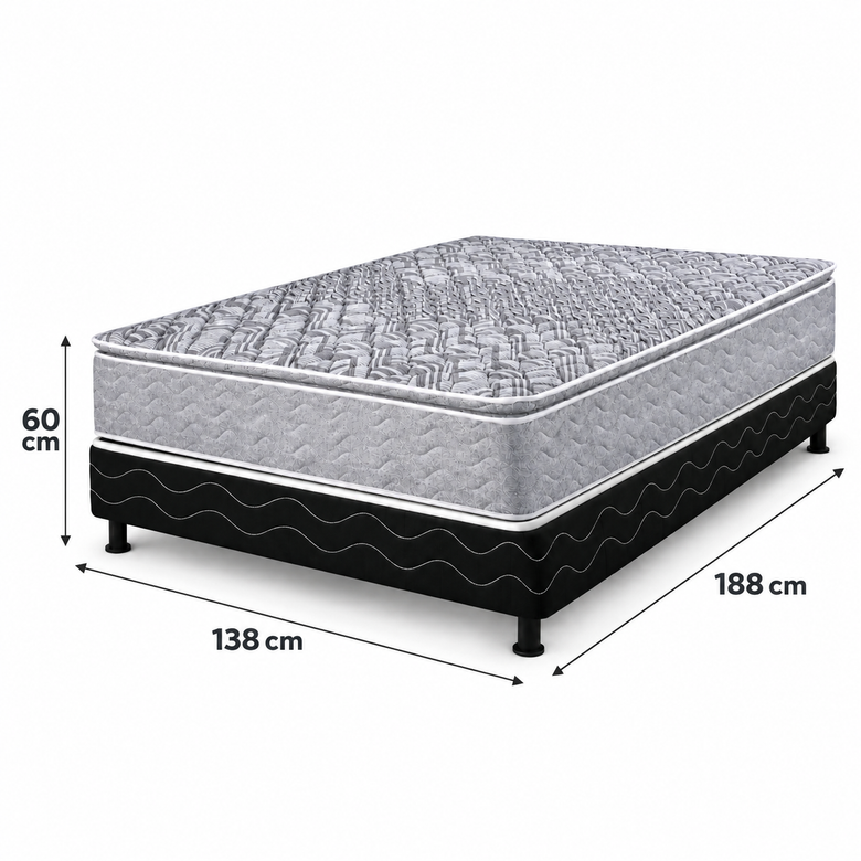 Cama Box Casal (Colchão + Base) D28 Diamante Design