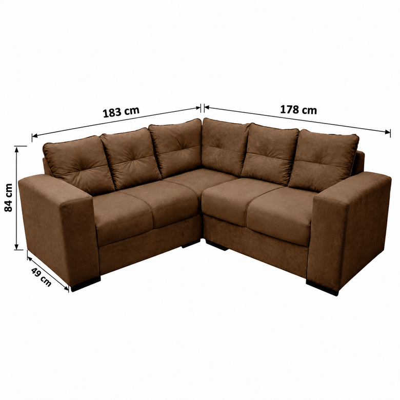 Sofá De Canto 5 Lugares Athena Masterflex