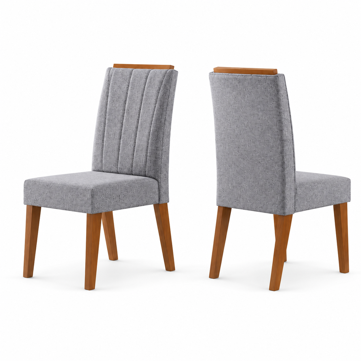 Conjunto 2 Cadeiras Safira Viero Movéis - CINZA