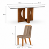 Conjunto De Mesa De Jantar 135X90cm Com 4 Cadeiras LJ Móveis