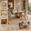 Conjunto De Mesa De Jantar 135X90cm Com 4 Cadeiras LJ Móveis