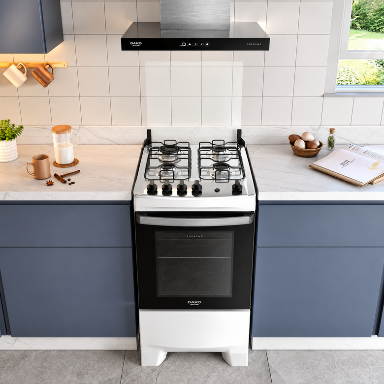 Fogão 4 Bocas Automático Com Mesa Inox Supreme Dako