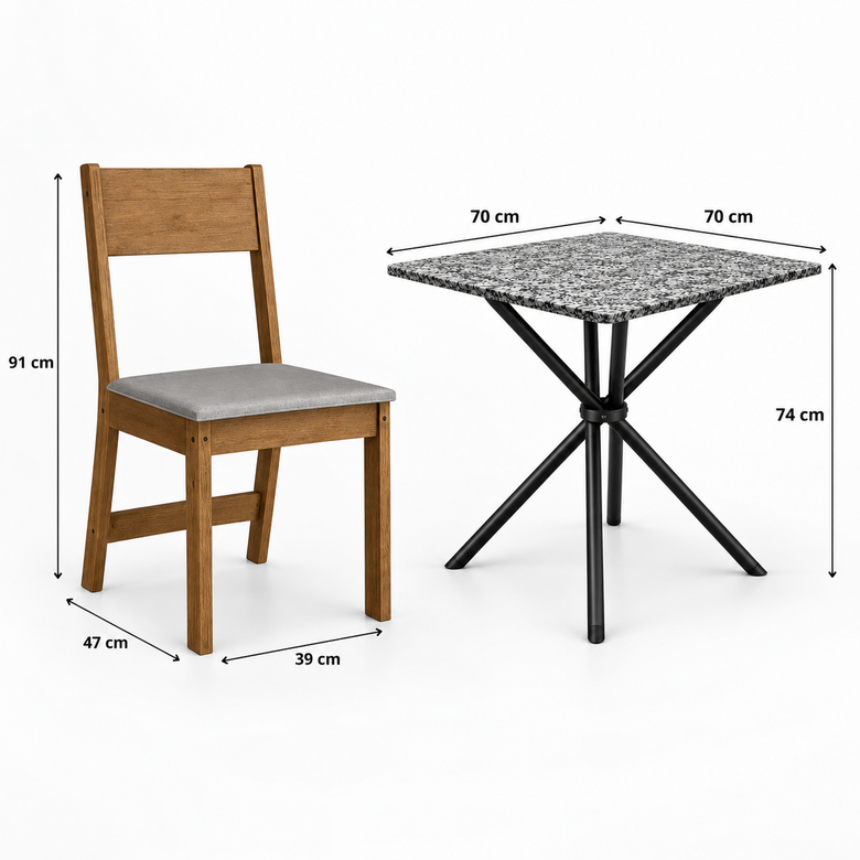 Conjunto De Mesa De Jantar Ciplafe Com 4 Cadeiras Indekes