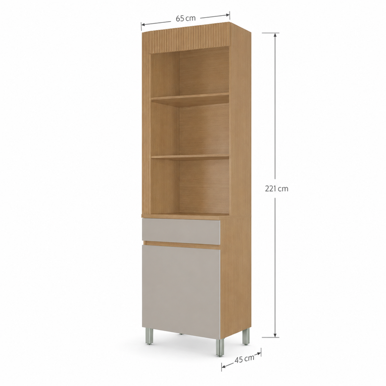 Paneleiro 100% MDF 1 Porta 1 Gaveta Realeza Nesher