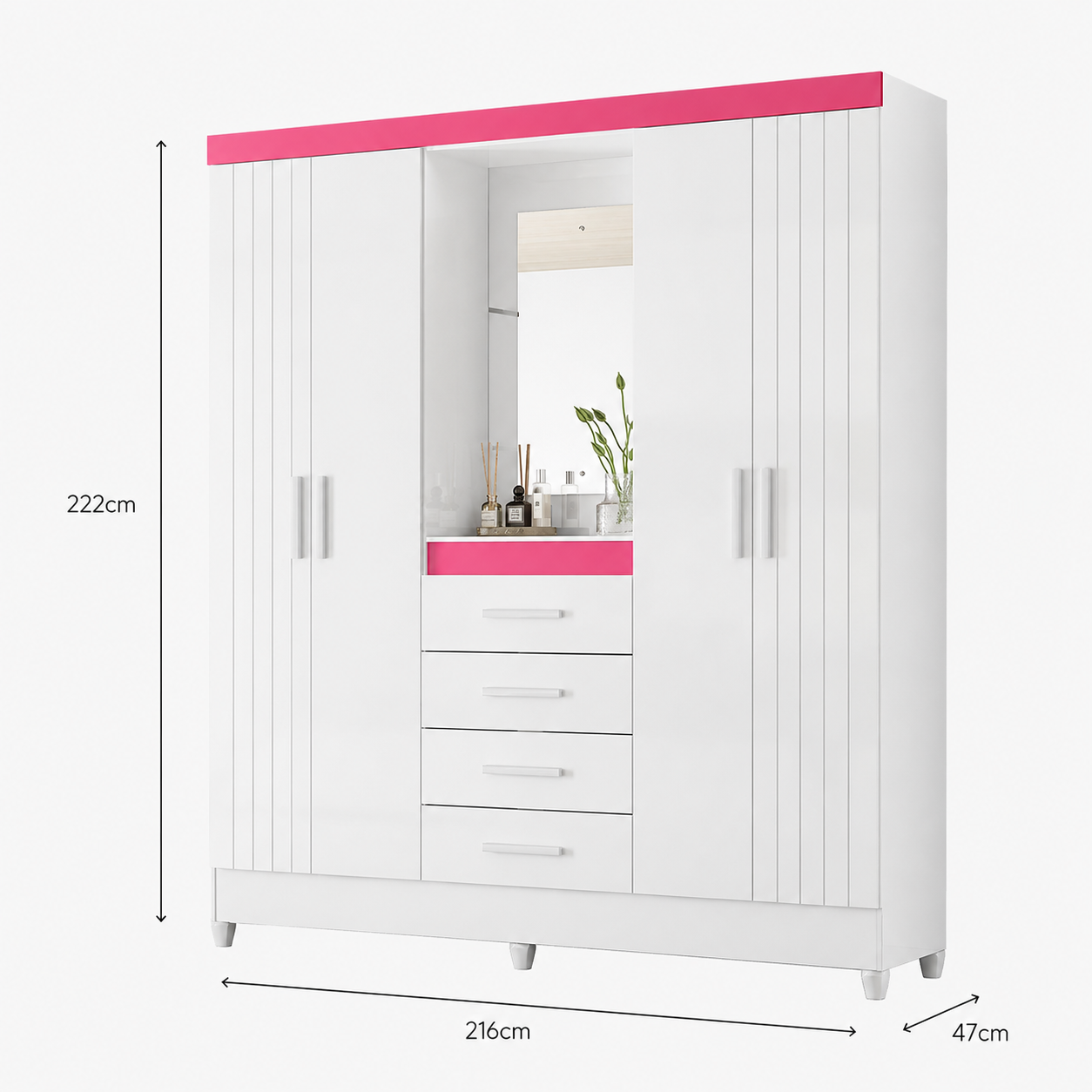 Guarda-Roupa Casal Atenas 4 Portas 4 Gavetas Moval