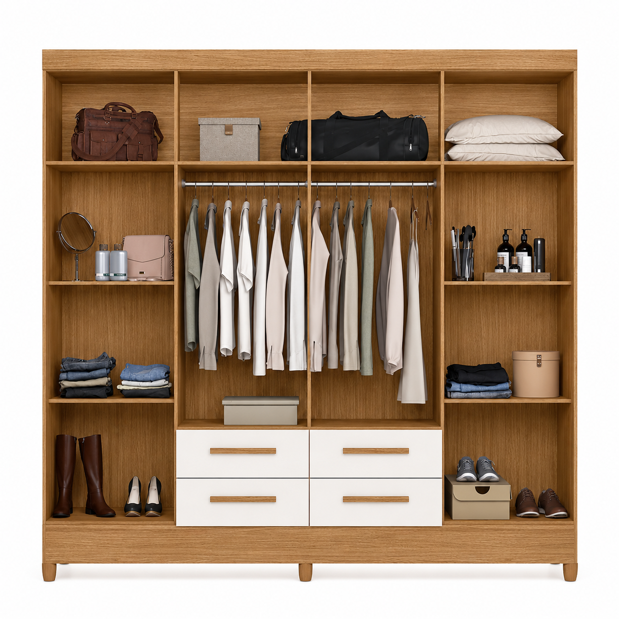 Guarda-Roupa Casal Florida 8 Portas 4 gavetas Moval