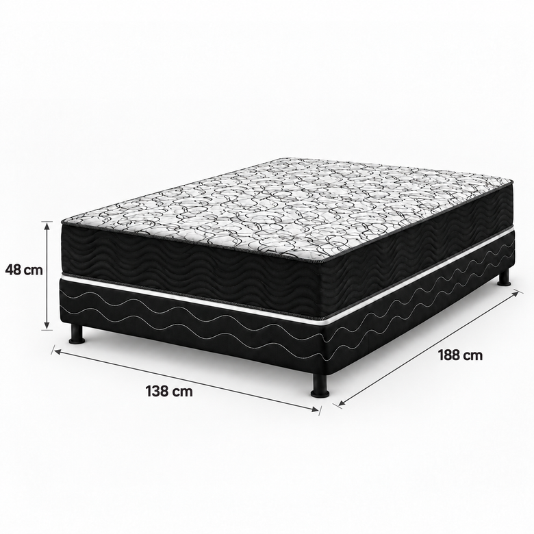 Cama Box Casal (Colchão + Base) D45 Airtech Ortobom