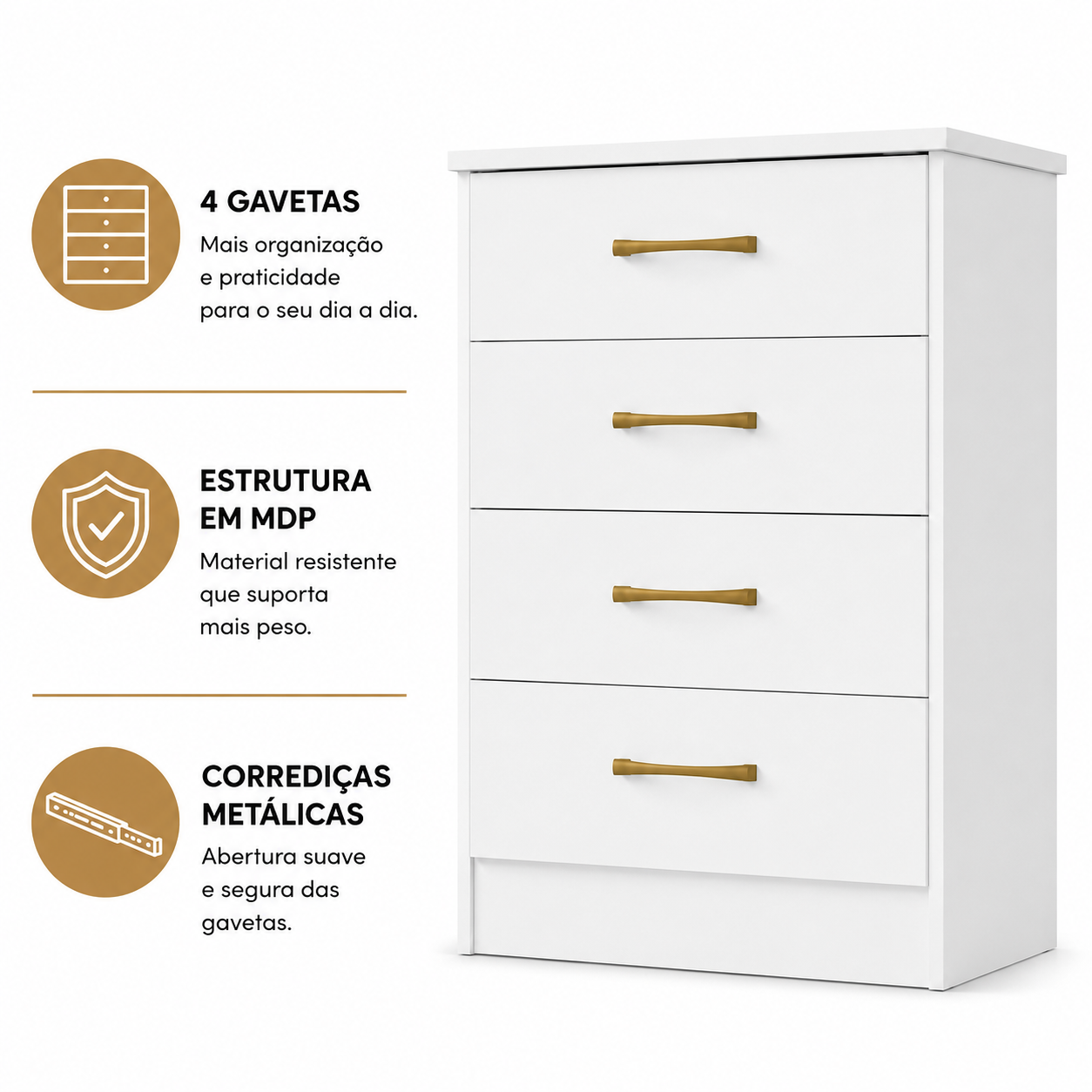 Cômoda 4 Gavetas MS913 Moval