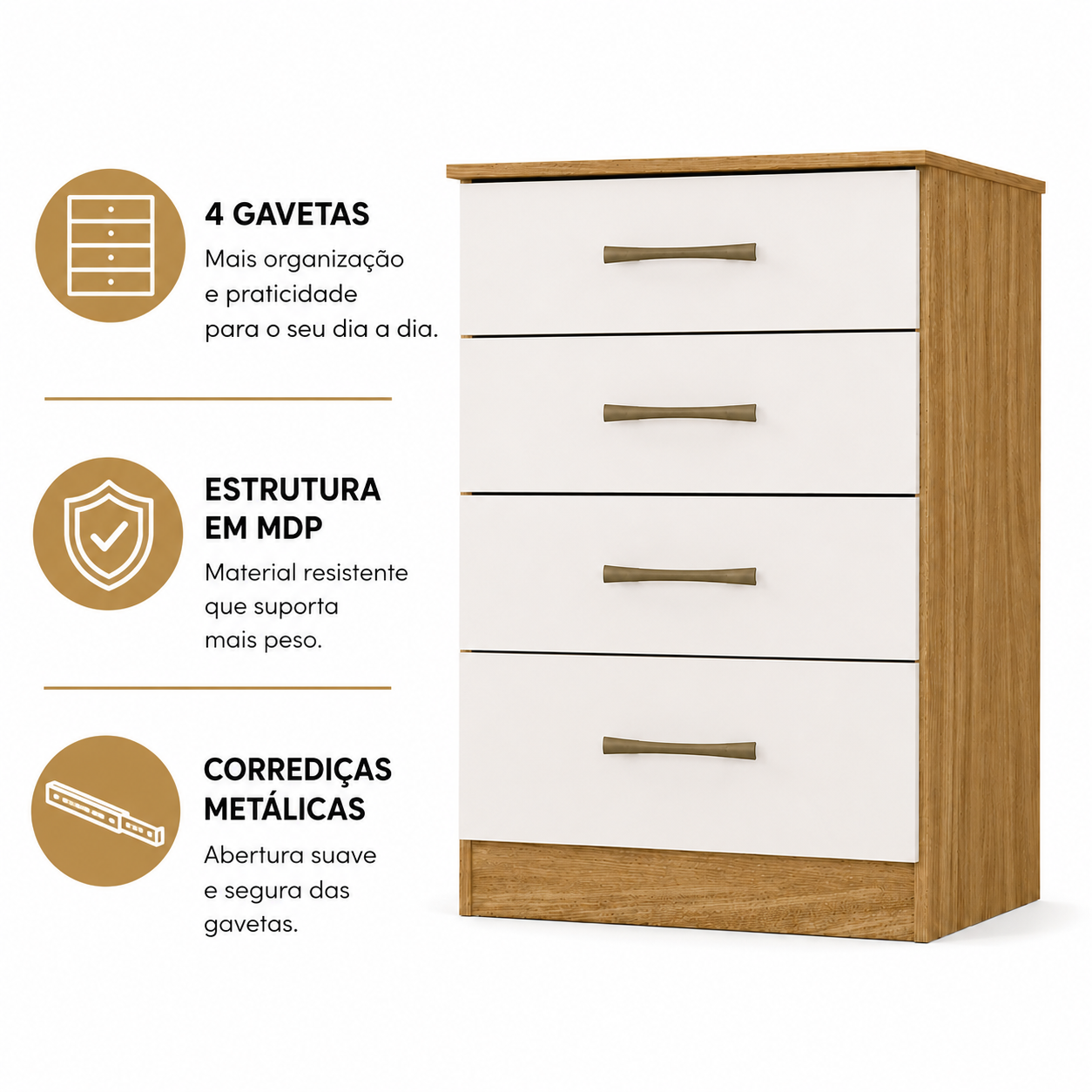 Cômoda 4 Gavetas MS913 Moval