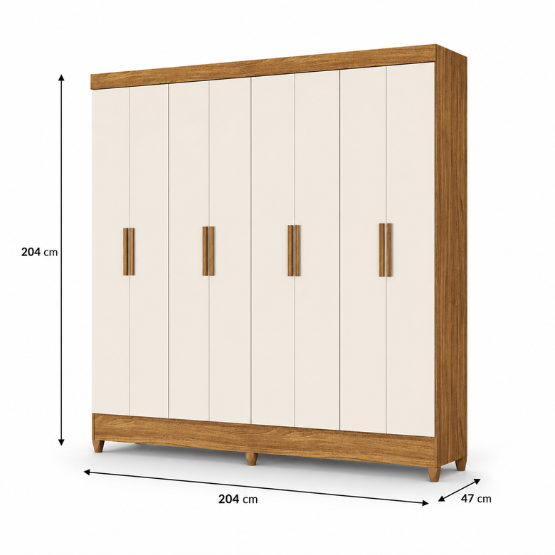 Guarda-Roupa Casal 8 Portas 2 Gavetas Marajó Moval