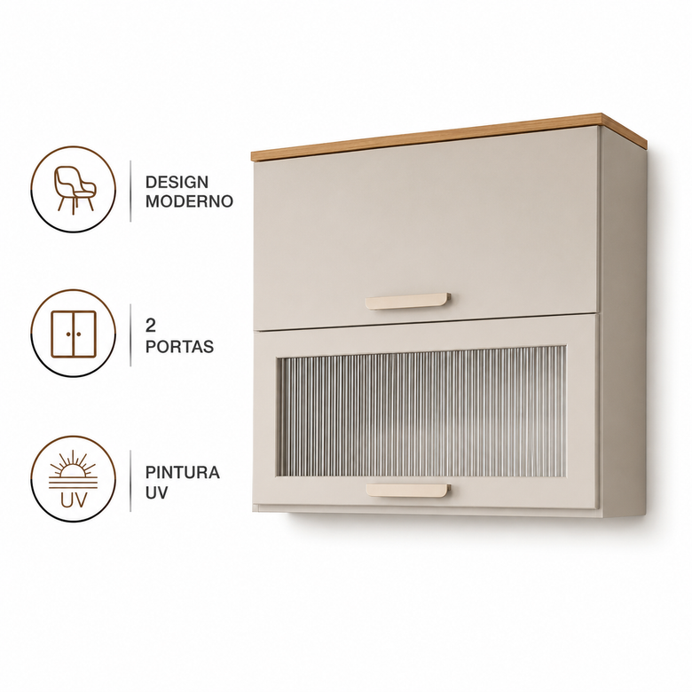 Armário Aéreo Bella 80cm 2 Portas MGM