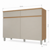 Balcão de Cozinha 100% MDF Com Tampo 120cm 2 Portas 2 Gavetas Realeza Nesher