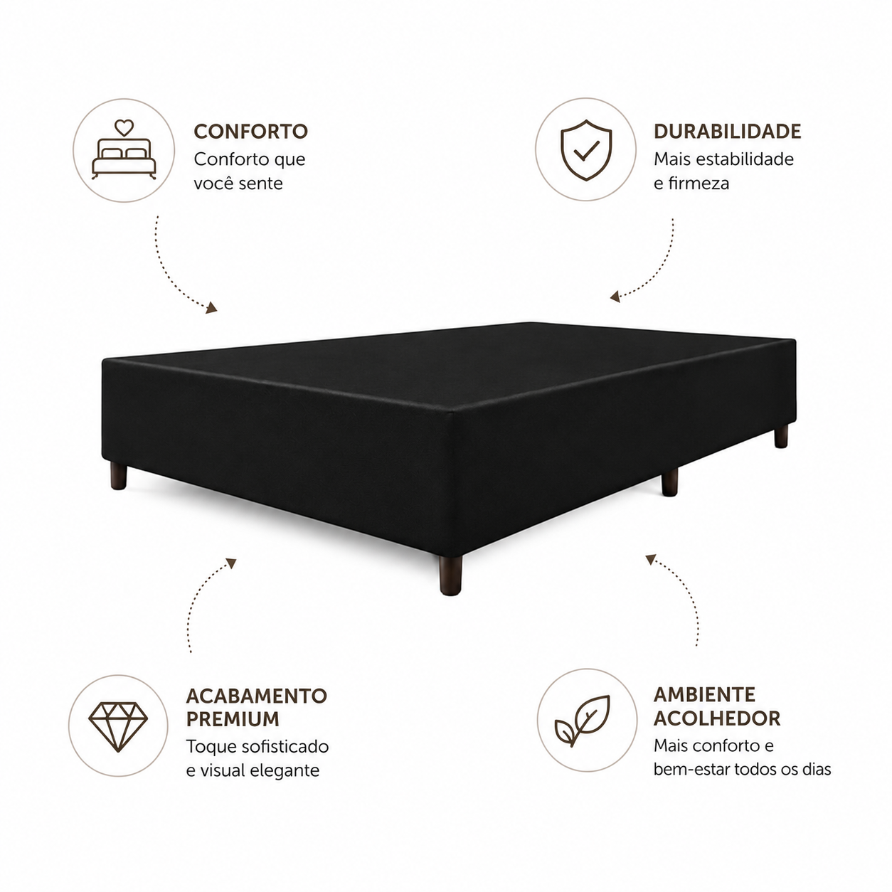 Base Para Cama Box Casal Universal 138x30cm Corino Bacetto