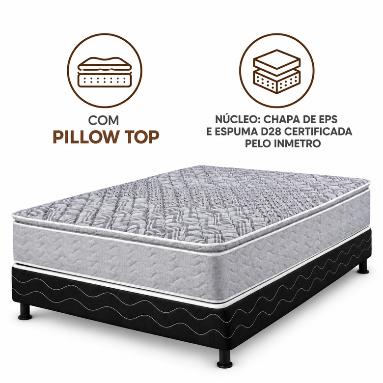 Cama Box Casal (Colchão + Base) D28 Diamante Design