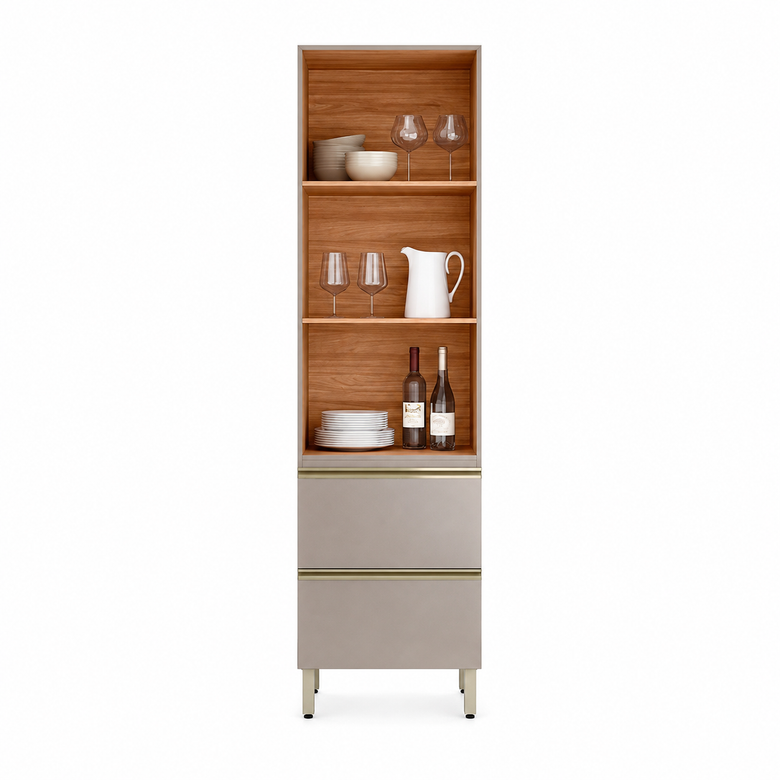 Cristaleira 60cm 1 Porta 2 Gavetas Proença Demóbile