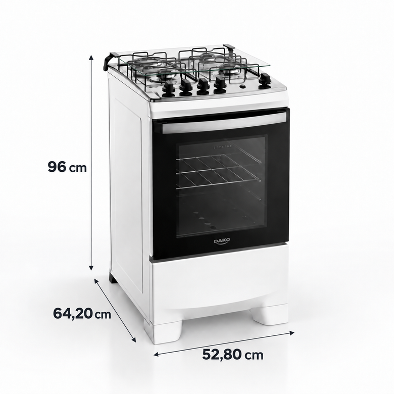 Fogão 4 Bocas Automático Com Mesa Inox Supreme Dako