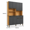 Cozinha Compacta 100% MDF 8 Portas 1 Gaveta Tannat Ronipa