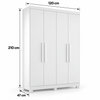 Guarda Roupa Solteiro 100% MDF 4 Portas 2 Gavetas Sergipe Bianchi