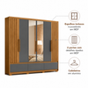 Guarda-Roupa Casal 6 Portas 5 Gavetas com Espelho Amazonas Moval