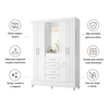 Guarda-Roupa Casal Atenas 4 Portas 4 Gavetas Moval