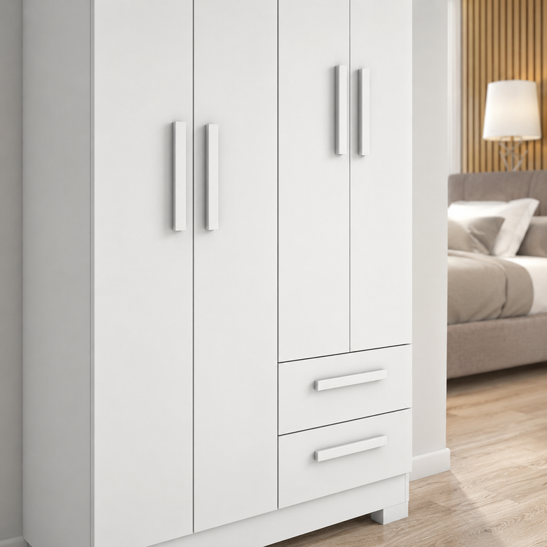 Guarda-Roupa Solteiro 4 Portas 2 Gavetas Nt6010 Notável Móveis