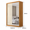 Guarda-Roupa Casal 100% MDF Com Espelho 2 Portas Riva Demóbile